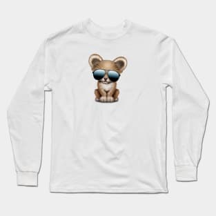 Cute Baby Lion Wearing Sunglasses Long Sleeve T-Shirt